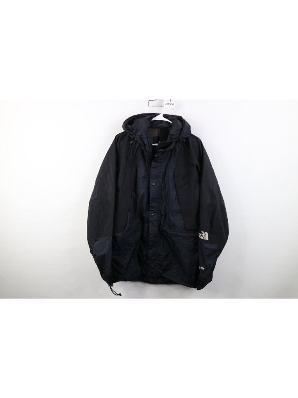Vtg 90s The North Face Mens Medium Goretex Waterproof Hooded Rain Jacket Black